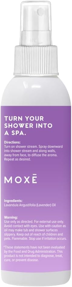 MOXE Shower Mist, Spa Steam Spray, Certified Natural Essential Oils, Aromatherapy, Tension Relief (Lavender, 4 Fl Oz (Pack of 1))…