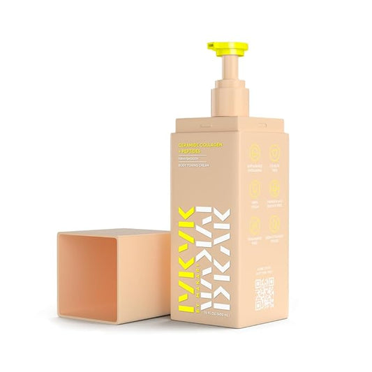 IYKYK By Makari Ceramide Collagen + Peptides Body Toning Cream, Smoothing & Firming Body Lotion for Women, Boosts Elasticity & Radiance for Glowing, Supple Skin, Vegan, No Fragrance, Paraben & Sulfate