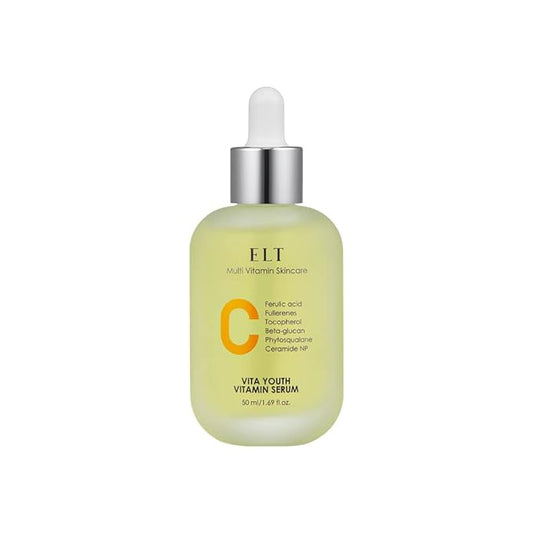 ELT Vita Youth Vitamin C Face Serum 1.69fl.oz.(50ml) | Skin Brightening | Ferulic Acid | Beta-Glucan| Anti-Aging | Dark Spot Remover | Korean Skincare (Pack of 1)