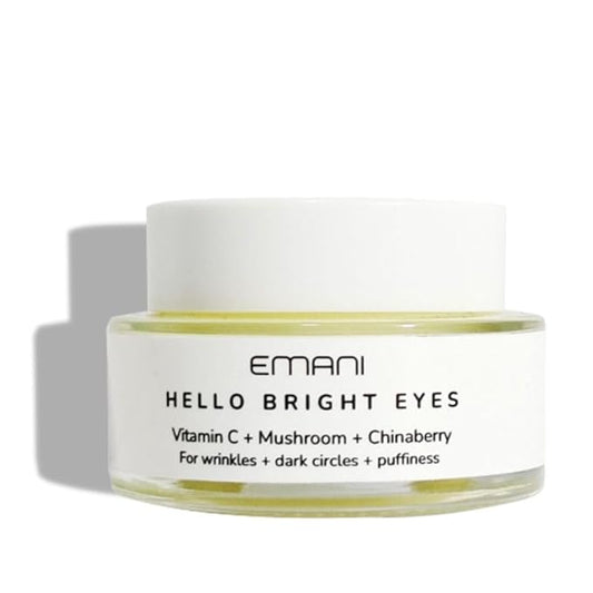 Emani Hello Bright Eyes - Vitamin C Super Eye Cream - Caffeine and Turmeric, Anti-Aging Eye Cream for Dark Circles, Puffiness, Wrinkles, Firming, Hydrating & Smoothing - Reduce Fine Lines 1 oz 30ml