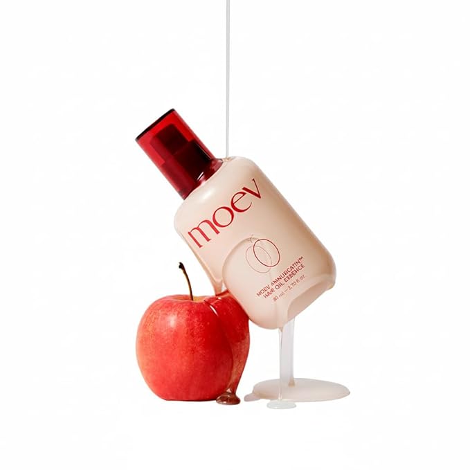 MOEV ANNURCATIN Hair Oil Essence, Heat Protect Hair Serum, Korean Nourishing Perfumed Oil for Dry, Frizzy, Damaged Hair, Anti-Frizz with Apple Seed Oil, Lightweight for Shine and Softness 2.7 fl.oz.