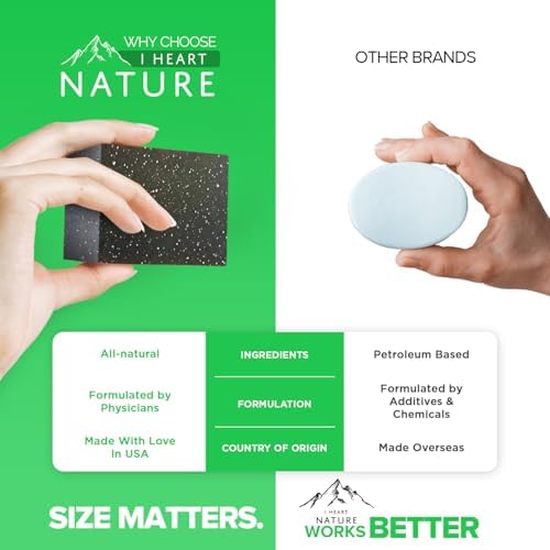 iHeart Nature Organic Fungal Neem Soap Bar (2 Pack) - Herbal Body Odor Cleanser, Eczema Soap - Moisturizing, Long-Lasting, Creamy Wash - Gentle Skin Hydration and Care