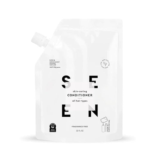 SEEN Conditioner Eco-Refill, Fragrance Free - Non-Comedogenic & Sulfate-Free Hair Conditioner- Dermatologist-Developed - Safe for Sensitive & Acne Prone Skin
