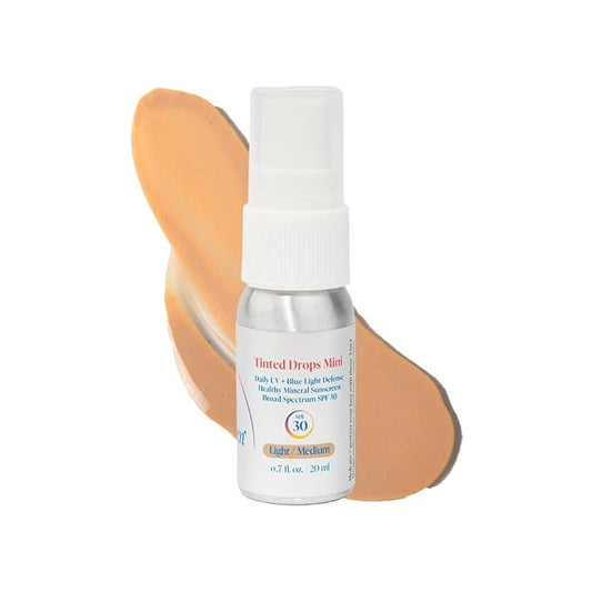 Tinted Sunscreen for Face, 3-in-1 Moisturizer with SPF 30, Face Sunscreen Protection, Tinted Drops to Match Light to Medium Skin Tones, 2 fl oz