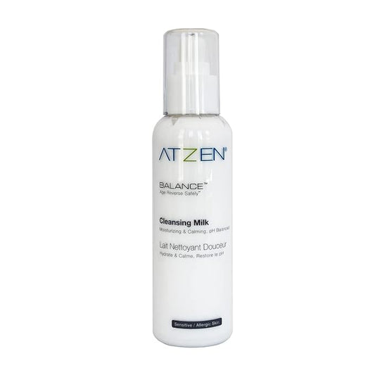 ATZEN Clean Natural Effective Cleansing Milk Facial Cleanser with Aloe and Decyl Glucoside 6.8fl.oz./200ml