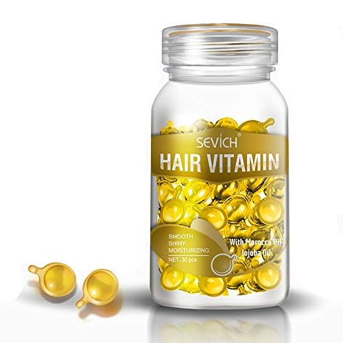 Hair Treatment Serum - 40 Hair Care Capsules - Hair Growth Serum - With Argan Macadamia & Avocado Oils - Vitamins A, E, & Pro B5 - Conditioner for Women & Men