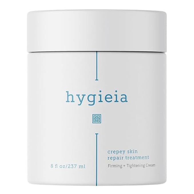 Hygieia + Crepey Skin Full Body Moisturizing & Firming Cream – Tighten & Smooth Crepey Skin - Anti-Aging Moisturizer with Hyaluronic Acid, AHAs & Natural Oils to Rejuvenate, Soften & Hydrate, 8oz