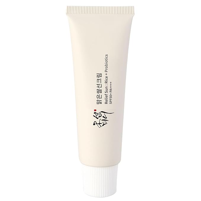 Relief Sun Organic sunscreen SPF50,+++++PA++ Rice and Probiotics | Korean Skin Care Solution for All Skin Types | Nourishing Skin Protection and UV Defense 50ml (1PCS)