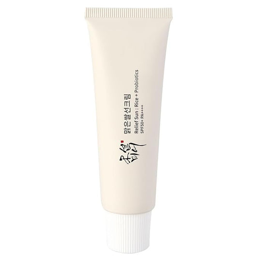 Relief Sun Organic sunscreen SPF50,+++++PA++ Rice and Probiotics | Korean Skin Care Solution for All Skin Types | Nourishing Skin Protection and UV Defense 50ml (1PCS)