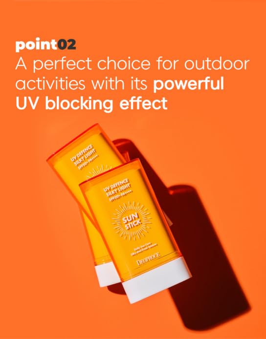 Deoproce UV Defence Silky Light Sun Stick SPF50+ PA++++ | Broad Spectrum Sunscreen, Lightweight & Non-Greasy, UV Protection 19g