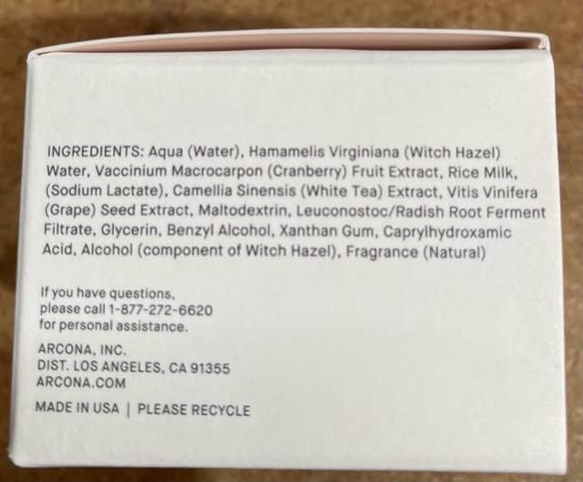 ARCONA Triad Pads - Cold Processed Cranberry and Rice Toner, Brightening Toner Pads for Face, 45 Facial Toner Pads. Made in The USA.