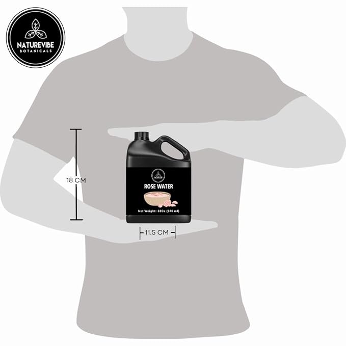 Naturevibe Botanicals Pure Rose Water Toner 32 oz – Hydrating Facial Mist & Hair Spray | 100% Natural, Alcohol-Free Skin Care & Makeup Setting Spray | Great for Skin Care and Hair Care