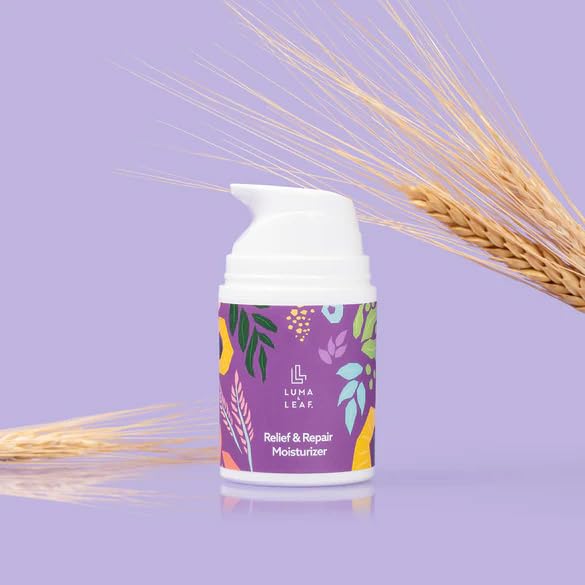 LUMA & LEAF Dry Skin Face Moisturizer – Hydrating Face Cream for Eczema, Rosacea-Prone & Sensitive Skin with Niacinamide, Shea Butter & Wild Oats – Lightweight and Vegan