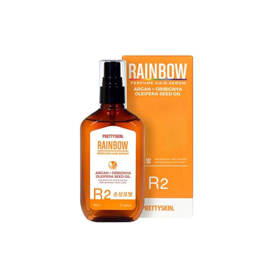 PRETTYSKIN RAINBOW Perfume Vegan Hair Serum for Damaged Hair – Argan Kernel & Babassu Oil for Silky, Frizz-Free Shine – Lightweight, Plant-Based Hair Repair – 100ml (R2 Damaged Hair)
