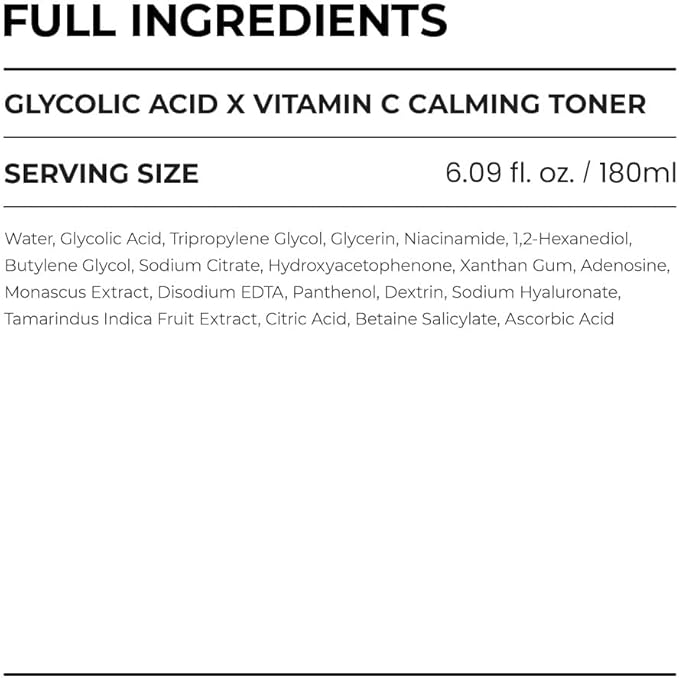 [Skin&LAB] GLYCOLIC Acid X Vitamin C Calming Toner, 6.08 fl. oz.