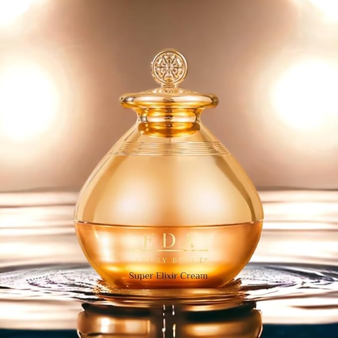 Luxe Diamond Caviar Super Elixir Cream - Anti-Aging With Caviar Extract Collagen, Daily Anti-Wrinkle Moisturizer, Hydrating & Tightening Pores - Vegan & Paraben-Free