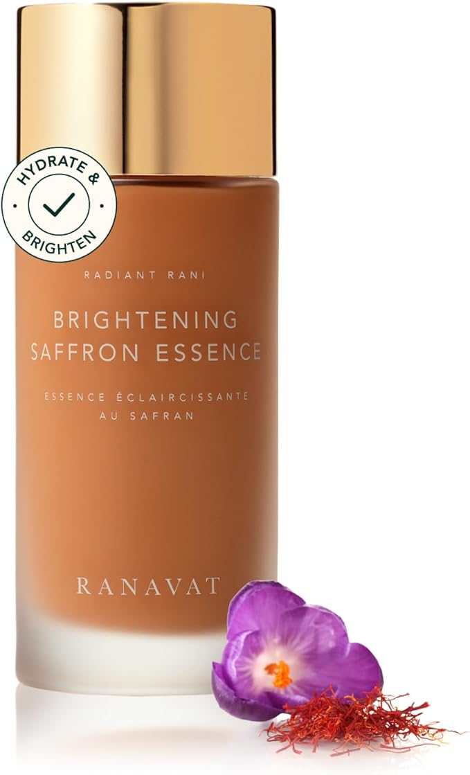 RANAVAT Radiant Rani Brightening Saffron Facial Essence - Hydrating Milk Toner Formulated with Niacinamide & Squalane to Moisturize & Calm Skin - Helps Improve The Appearance of Dark Spots (100ml)