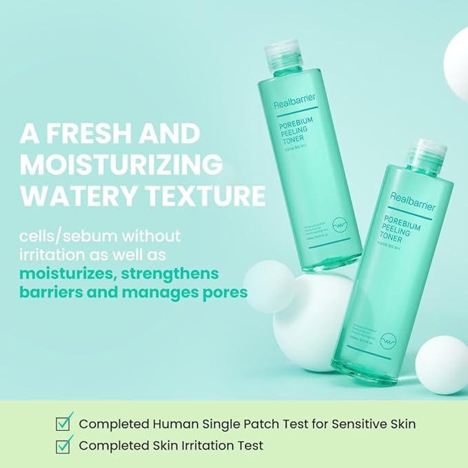 Real Barrier | Porebium Peeling Toner | Face Toner for Blackhead Control | Dead Skin Cells Exfoliator for Sensitive Skin | No Sebum Solution for Oily Skin | Korean Skincare |10.31 fl oz (305ml)