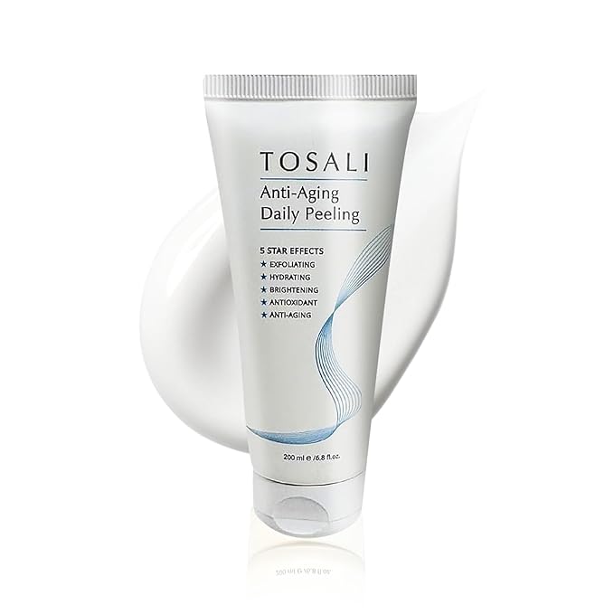 Anti Aging Daily Peeling Face Exfoliator – Peeling Gel with Hyaluronic Acid, Lactic Acid & Vitamin E, Gentle Exfoliating Gel for All Skin Types, Skin Care for Women, 6.8 Oz