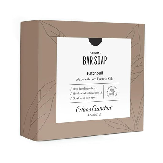 Edens Garden Natural Patchouli Aromatherapy Cold Processed Bar Soap (Made With Essential Oils, Vegan, For Face & Body), 4.4 oz Bar