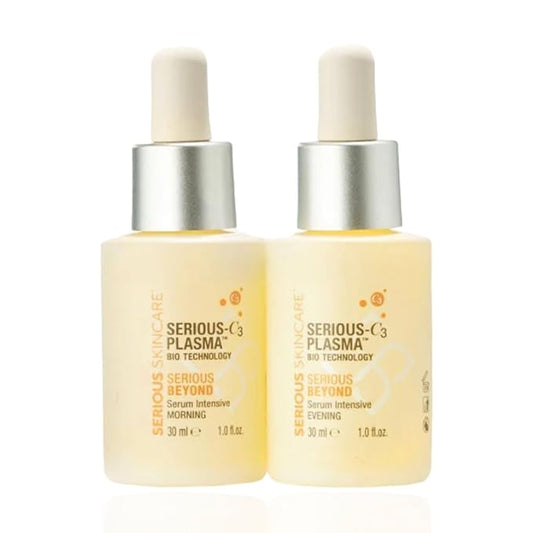 Serious Skincare - Beyond Intensive Vitamin C Serum for Face - 60 Day Facial Treatment for Healthy Glowing Skin and Brightening - Smoothes Lines, Pores and Fades Dark Spots - 2 Piece Anti-Aging Set