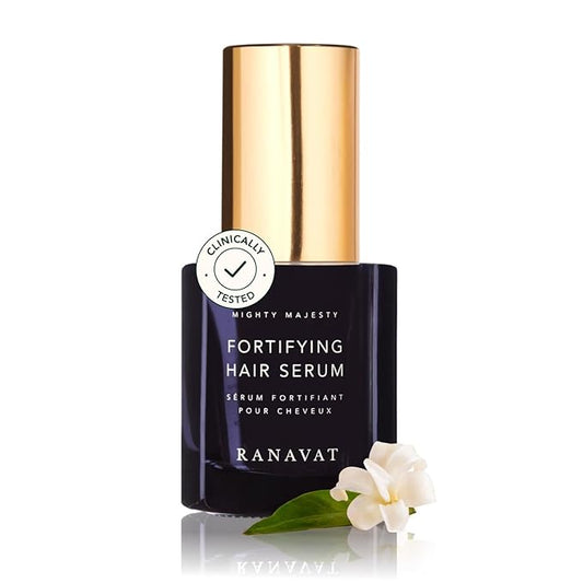 RANAVAT Mighty Majesty Travel Size Hair Serum - Fortifying Hair Oil Serum for Scalp Hydration, Frizz Control, & Hair Shine - With Jasmine and Amla Extract (0.5 oz)