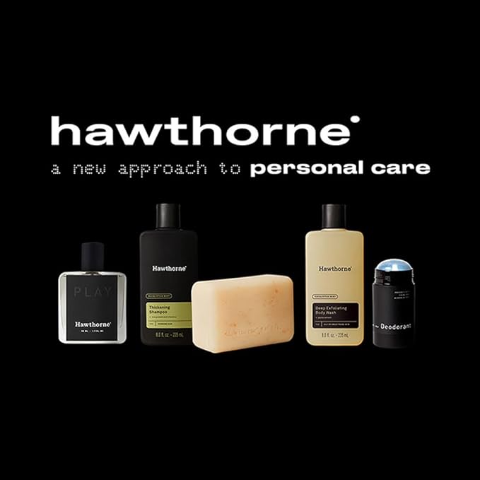 Hawthorne Deep Exfoliating Men’s Skin Care Kit. Exfoliating Men’s Facial Care Kit With Charcoal Face Wash Cleanser and Everyday Face Lotion For Normal to Oily Skin. Natural, Non-Toxic. 4 Fl. Oz. Each.