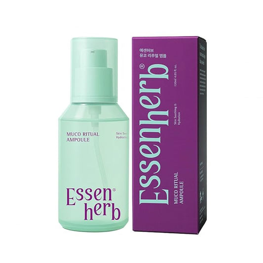 Muco Ritual Ampoule – Korean Vegan Skincare Facial Serum with Aloe Polysaccharides – Lightweight Hydrating Ampoule for Delicate, Dry & Visibly Stressed Skin – 4.05 fl oz (120ml)