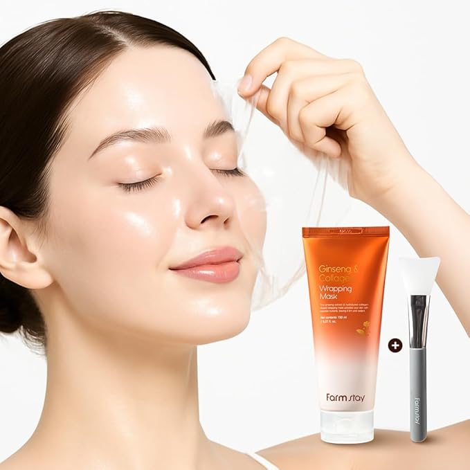 GINSENG & COLLAGEN WRAPPING MASK 5.07 fl.oz/150ml | collagen night wrapping mask, peel off face mask, Hydrolyzed Collagen, Glass skin, Glow skin, Hydrating & Moisturizing, korean skincare