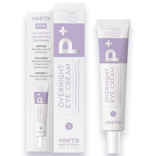 Eye cream for dark circles puffiness and bags anti aging wrinkles korean cream peptide, vitamin c, collagen, vegan under eye treatment 25g
