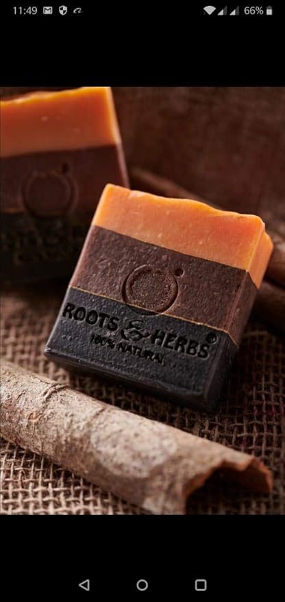 ROOTS AND HERBS Ayurvedic Bar Soap Natural Treatment 100% Vegan No Paraben No Sls No Sulphate Luscious Murumuru Butter, Cinnamon And Blood Orange (Cold Process Gourmet Cleansing Body) Soap