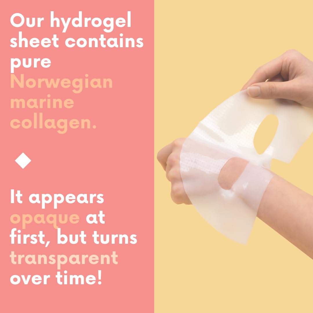 Norwegian Collagen Hydrogel Face Mask – Patented Bio-Collagen Overnight Sheet Mask with Hyaluronic Acid for Intense Hydration & Skin Elasticity – Korean Skincare for Anti-Aging & Firming – 1 Sheet (0.88 oz)