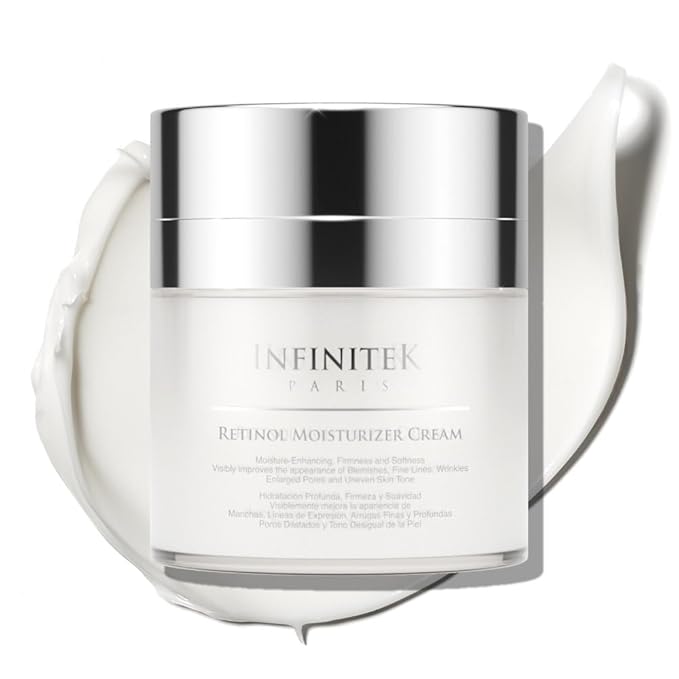 Infinitek Paris Retinol Face Moisturizer Night Cream - Premium Skin Care with Collagen & Vitamin E. Advanced Anti-Aging and Antioxidant Face Cream. Vitamin Enriched Moisturizer for Radiant Skin