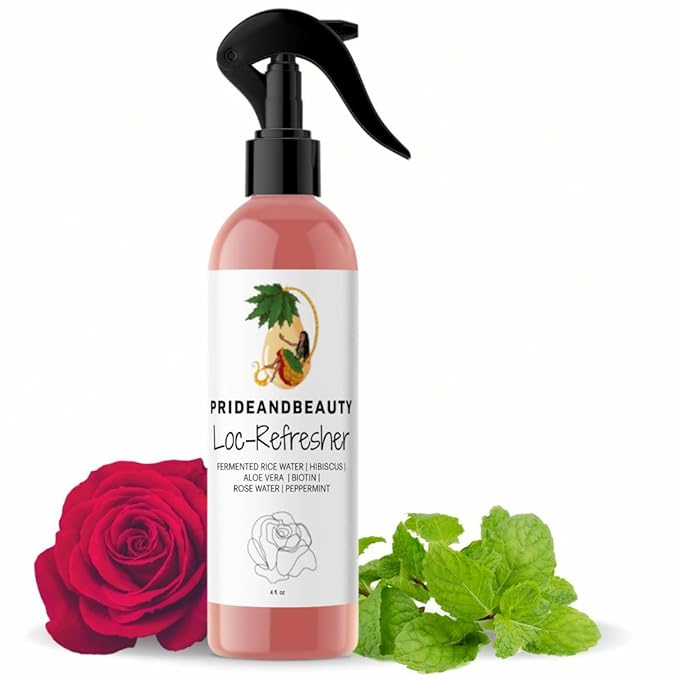 Rose Water For Locs, Dreadlocks, Daily Moisturizing Refreshing Spray, Rose Water For Hair, Rosewater and Peppermint Hair Scalp Moisturizer. No More Itch Gro Spray (4 OUNCES)