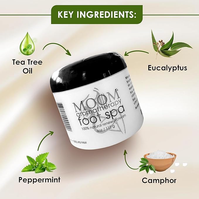 MOOM Foot Spa Cream – 100% Natural Foot Renewal, foot cream infused with Essential Oils for Soft, Smooth Feet, Aromatherapy Moisturizer for Dry, Cracked Heels,Feet,Knees,Elbows,Hands
