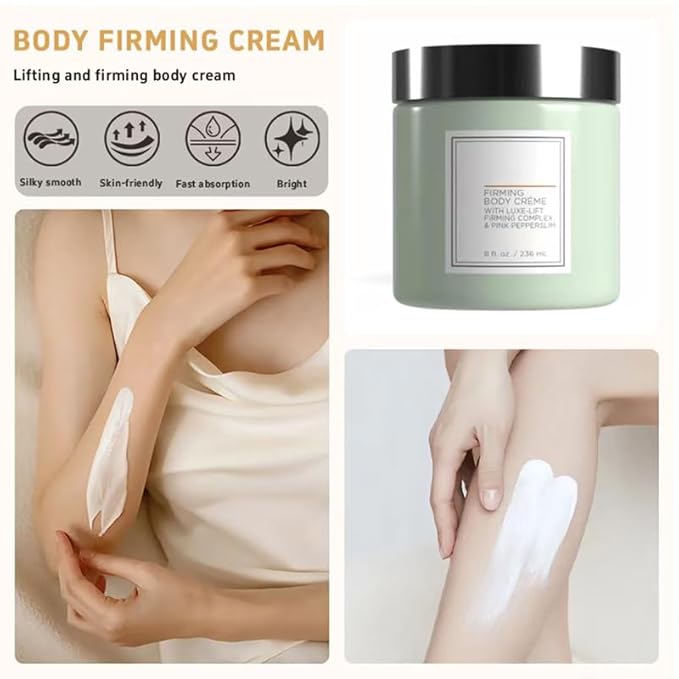 Champagne Lift & Firming Body Cream – Anti-Aging Skin Tightening Cream with Luxe-Lift Complex | Hydrates Dry Skin, Fights Crepey Skin on Arms & Legs (Sweet Almond Coconut)