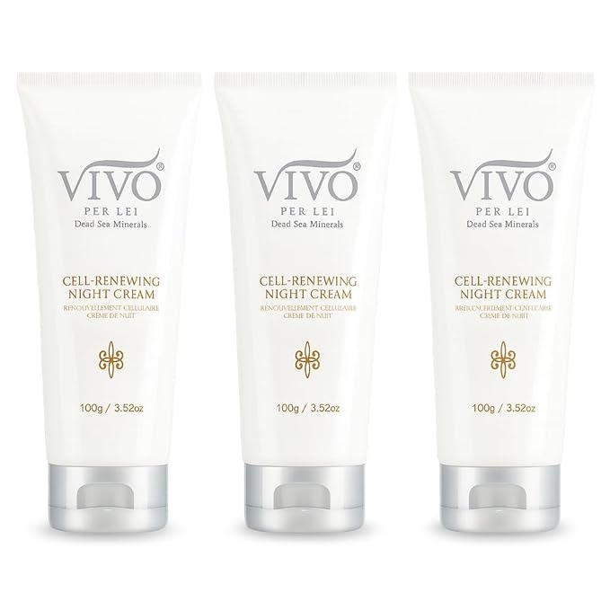 Vivo Per Lei Dead Sea Night Cream - Anti Aging Night Cream for Face - 3.52 Fl.Oz - Pack of 3