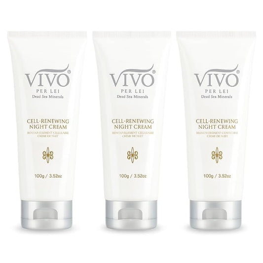 Vivo Per Lei Dead Sea Night Cream - Anti Aging Night Cream for Face - 3.52 Fl.Oz - Pack of 3
