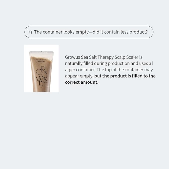 GROWUS Sea Salt Therapy Scalp Scaler - Salicylic Acid, Niacinamide, Dexpanthenol, Exfoliating, Deep Cleansing, Free from Paraben and Sulfate, 2 in 1 Type for Itchy and Oily Scalp (4.23 Oz / 120g)