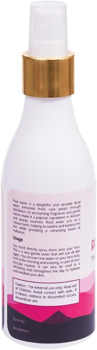 100% Pure Rose Water 6.5 fl oz | for Face & Hair | Alcohol Free & Artificial Coloring Free | by Yogi's Gift®