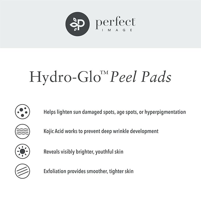 Hydro-Glo Peel Pads - Enhanced with Kojic, Mandelic, Glutathione, Licorice, Papaya, Pineapple, Bearberry Extracts (40% Strength)