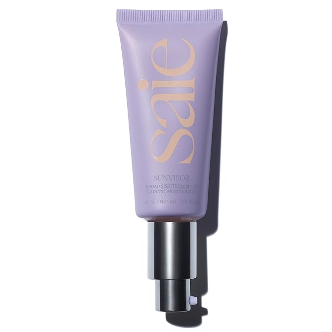 Saie Sunvisor Broad Spectrum Sunscreen Moisturizer SPF 35 - Hydrating Daily Face Sunscreen with 100% Sheer Mineral Zinc Oxide, Hyaluronic Acid + Vitamin C for Radiant, Dewy Skin (1.35 fl oz)