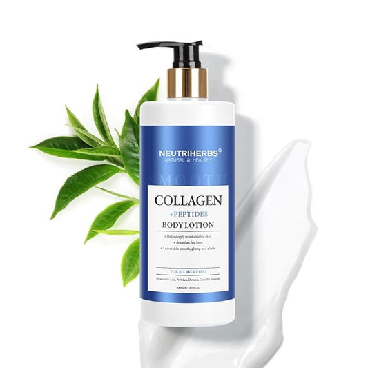 Neutriherbs Body Lotion for Women Dry Skin with Collagen + Oatmeal Organic Body Lotion Smoothes Fine Lines for All Skin Types 13.52 Fl Oz Pump Bottle