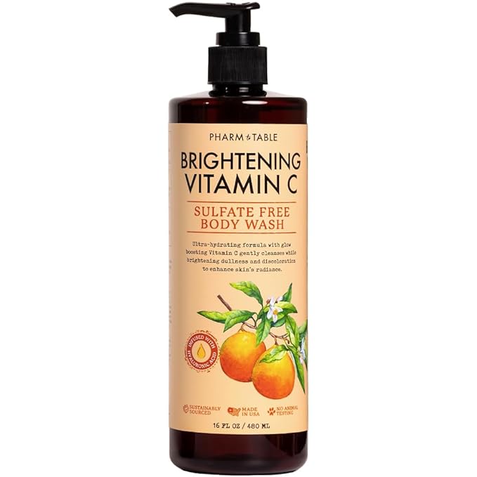 Brightening Vitamin C Body Wash for Women and Men - Brightens and Nourishes the Skin, Sulfate Free, 100% Cruelty Free, 480ml