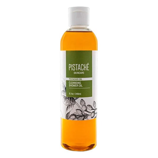 Pistaché Skincare Pistachio Oil Cleansing Shower Oil | Oil-to-Foam Formula | Moisturizing & Nourishing Body Wash with Vitamin E & Antioxidants, 8.1 oz