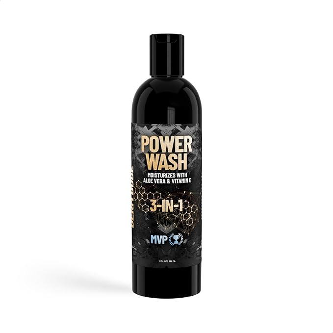 Derm Dude 3-in-1 Body Wash, Shampoo & Conditioner for Men | Daily Hydrating Shower Gel with Aloe Vera & Vitamin E | All Skin & Hair Types | MVP Scent, 8oz