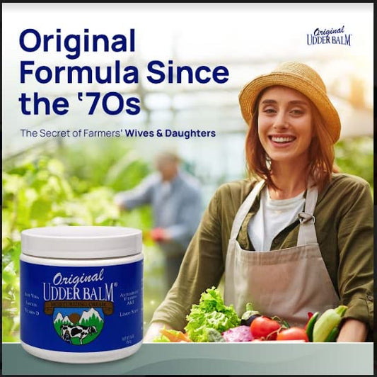 Original Udder Balm Jar - Made in USA - Extra Thick Udder Cream & Hand Balm for Dry Skin, Cracked Heels, Rough Hands – Deep Moisture Heel Cream & Foot Moisturizer with Aloe Vera, 16 Fl Oz