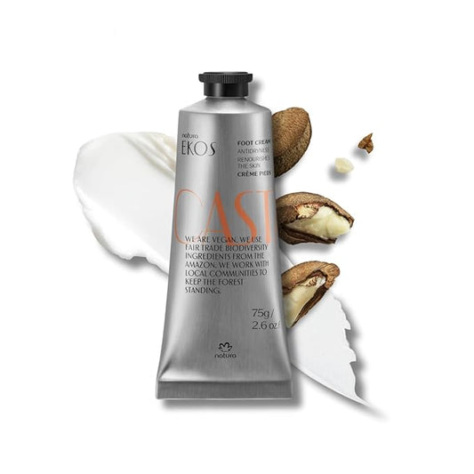 natura - Ekos Castanha Nourishing Foot Cream - Nourish & Soothe Dry Skin - Fast Absorbing - With Brazil Nut Oil to Deeply Moisturize - Vegan & Cruelty-Free - 2.6 oz (75g)