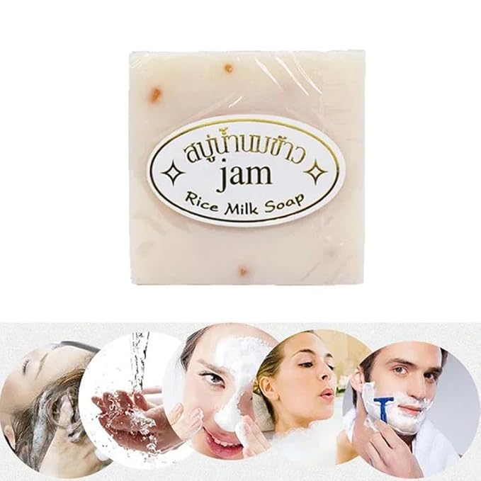 Handmade Genuine Thai Rice Soap 4/8/12PCS sets. 65g/PCS,Cold - Processed.Great for bath, hands, face & gifting (4PCS)