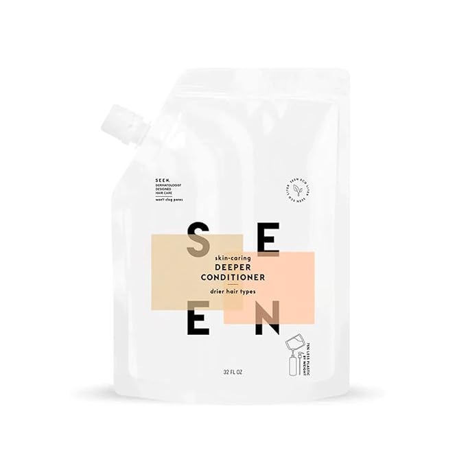 SEEN Deeper Conditioner Eco-Refill- Scented - Non-Comedogenic & Sulfate-Free Hair Conditioner- Dermatologist-Developed -Safe for Sensitive & Acne Prone Skin